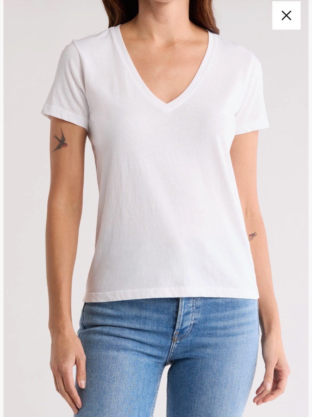 Madewell Softfade V-Neck Short Sleeve Tee in White